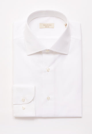 VESTITI Alba White Classic Collar Shirt - Artisan Italian Tailoring